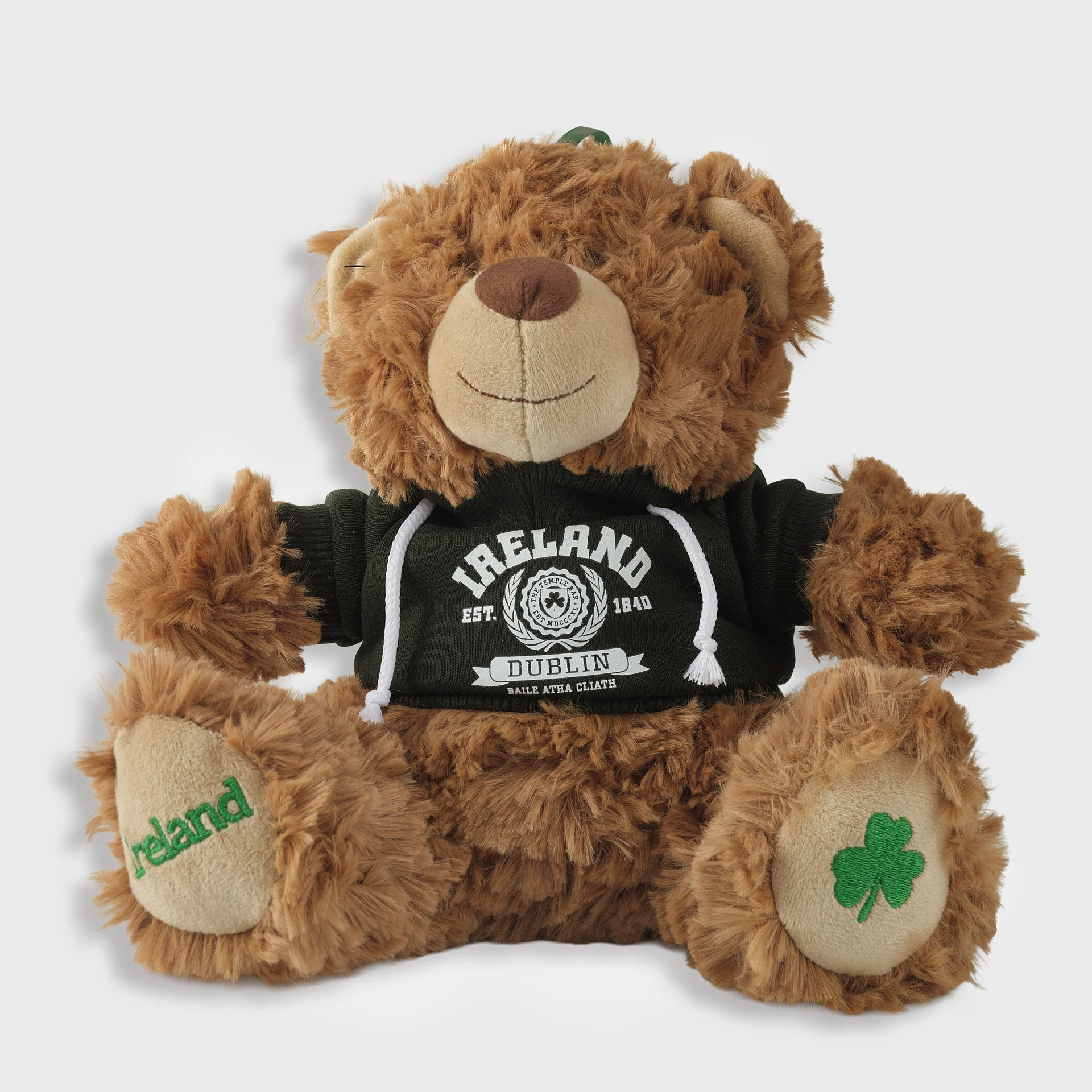 Large Teddy Bear Green Ireland Hoodie
