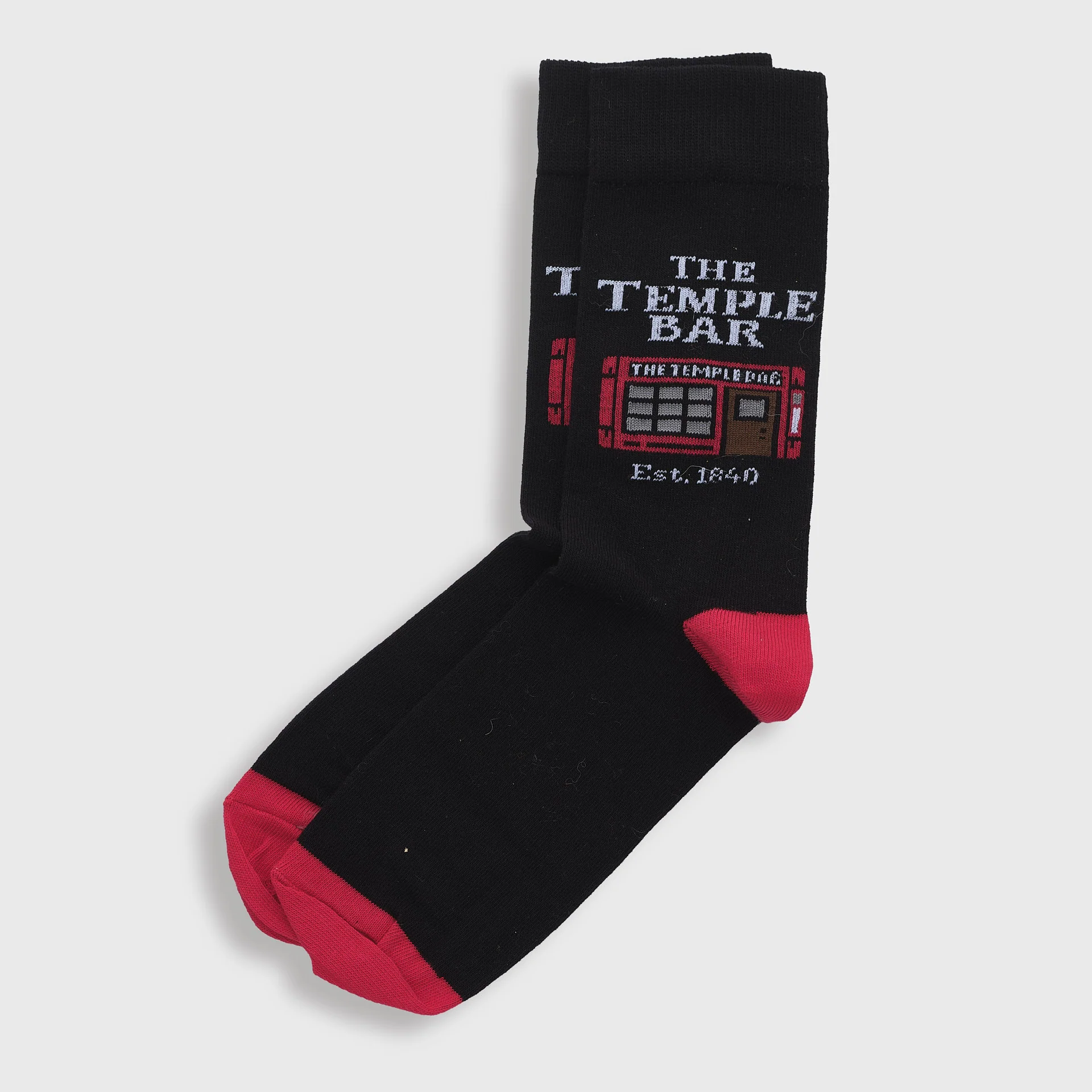 The Temple Bar 1840 Red Heel Black Socks