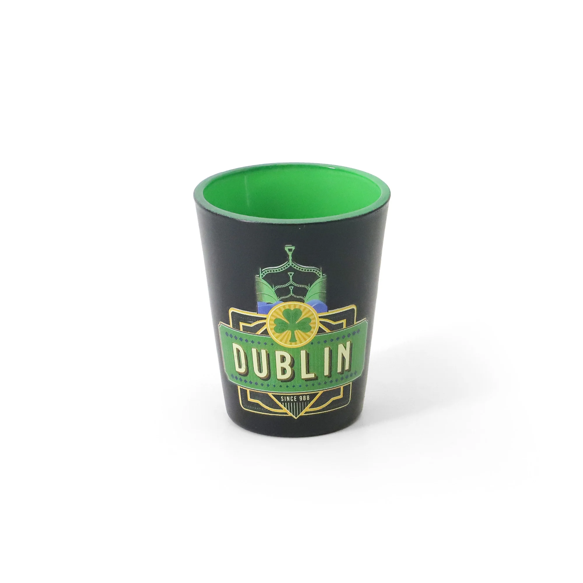 VINTAGE DUBLIN HAPENNY BLACK SHOT GLASS