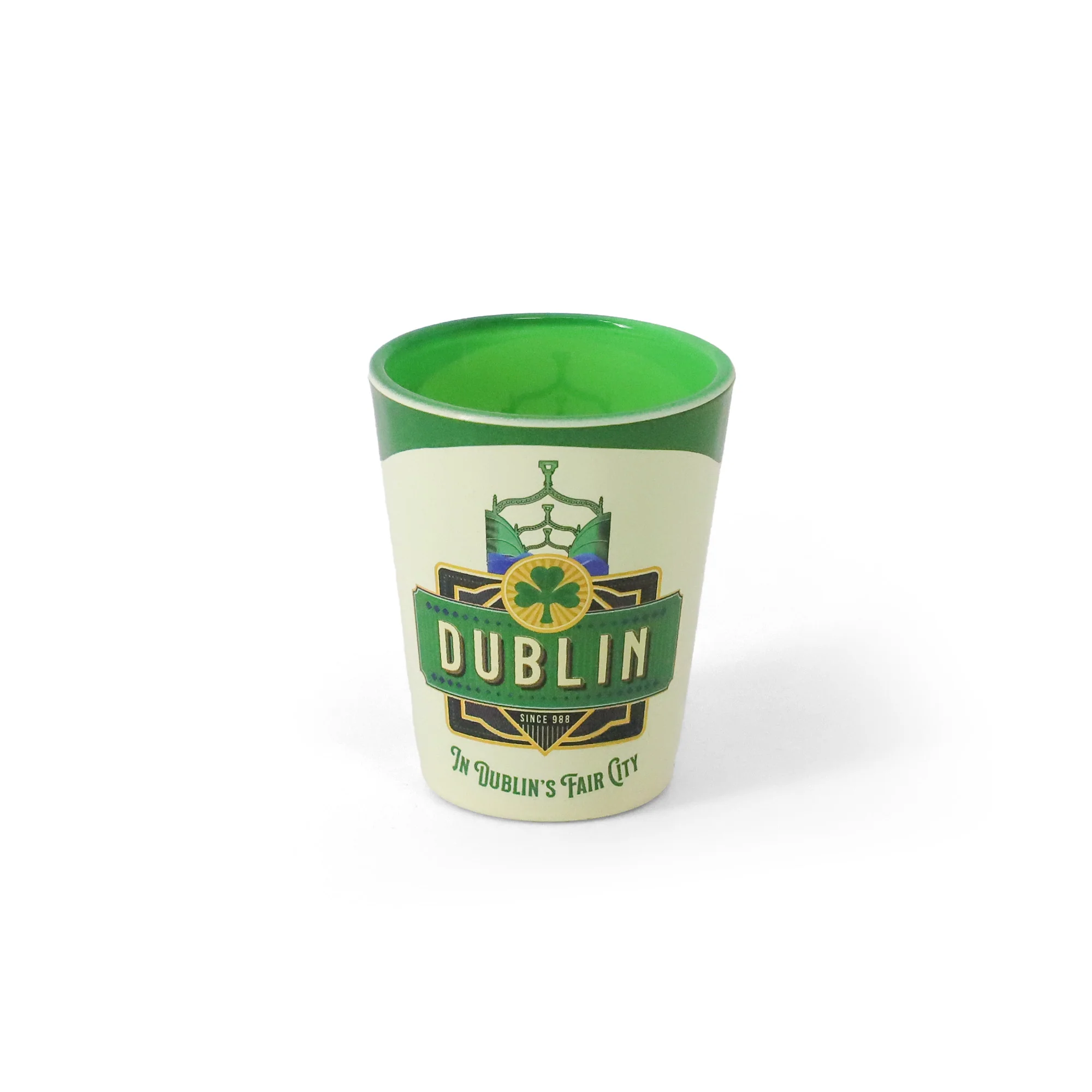 VINTAGE DUBLIN HAPENNY CREAM SHOT GLASS