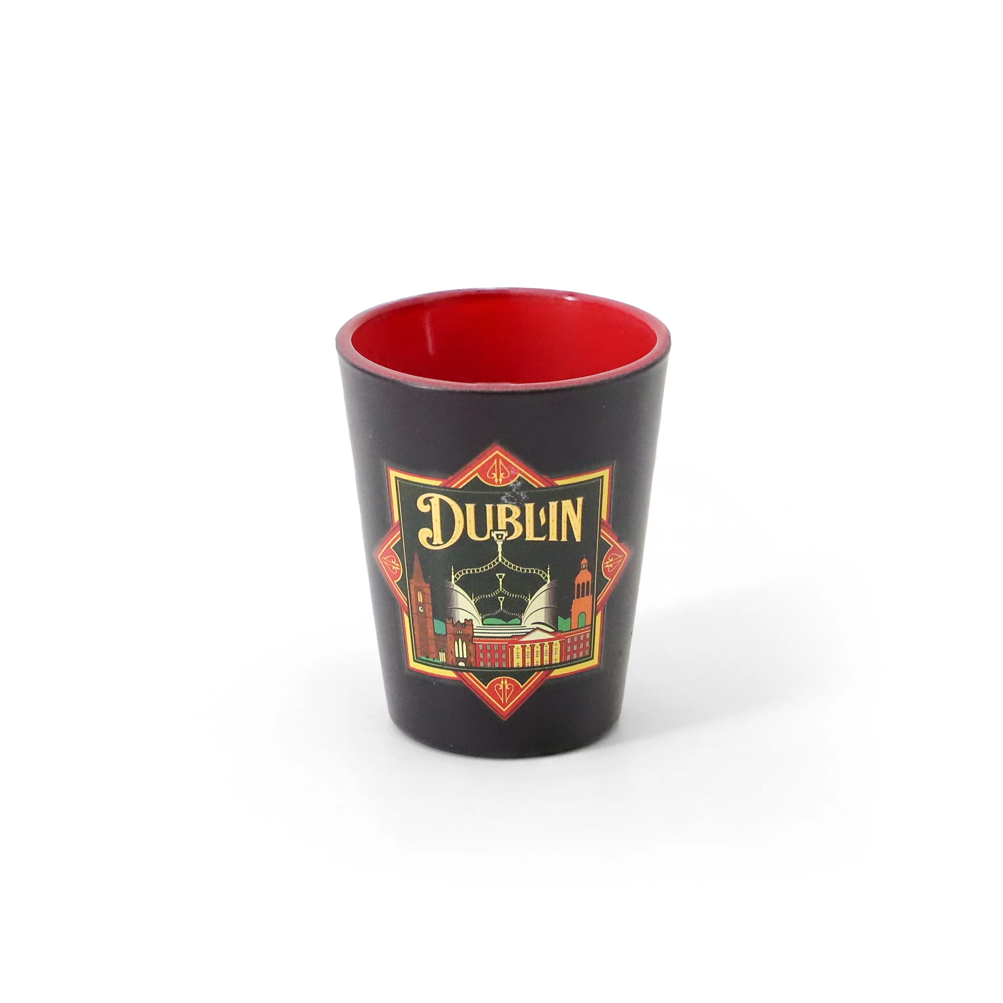 VINTAGE DUBLIN RED & BLACK SHOT GLASS